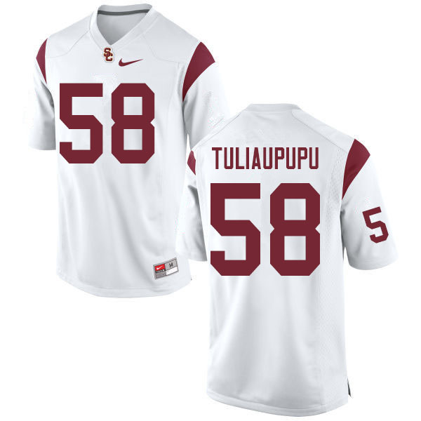 Men #58 Solomon Tuliaupupu USC Trojans College Football Jerseys Sale-White